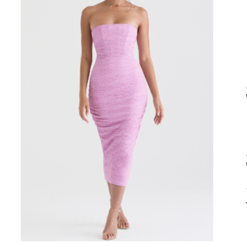 House of CB NWT Purple Ribbed Strapless Bodycon Dress